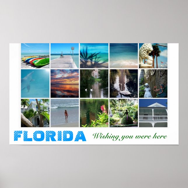 Póster Florida Desearía que estuvieras aquí el collag de  (Frente)
