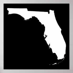 Póster Florida en blanco y negro