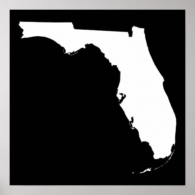 Póster Florida en blanco y negro (Frente)