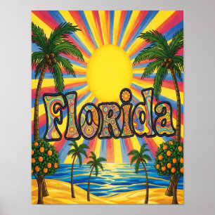 Póster Florida en los años 60
