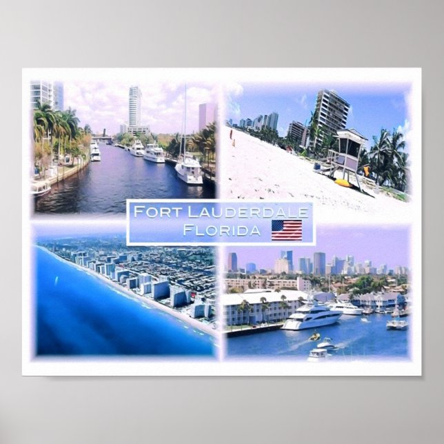 Póster Florida - Estados Unidos - Mosaico - (Frente)