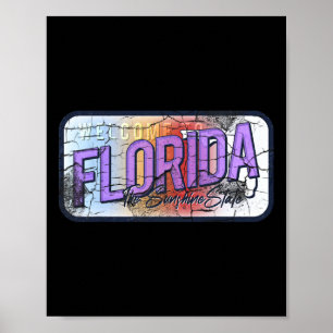 Póster Florida Fl Summer Miami Vibes Beach Sunshine State