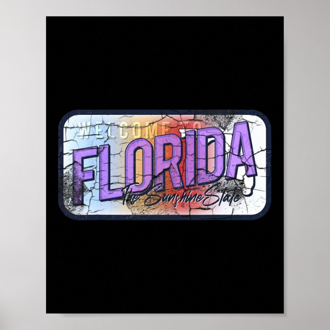 Póster Florida Fl Summer Miami Vibes Beach Sunshine State (Frente)