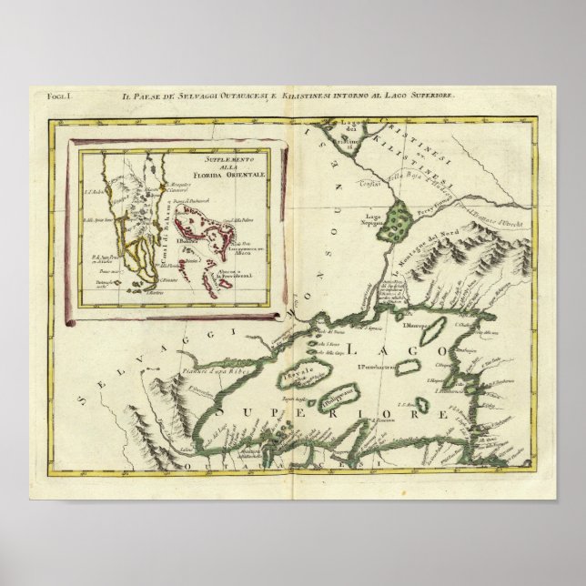 Póster Florida, Lagos Superiores, Bahamas (Frente)