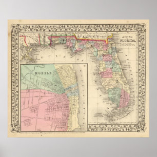 Póster Florida, Mapa móvil de Mitchell