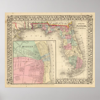 Póster Florida, Mapa móvil de Mitchell