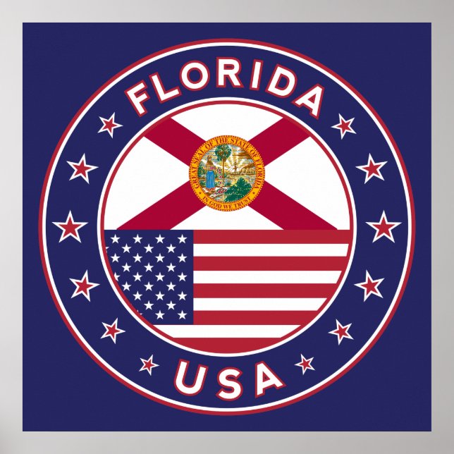 Póster Florida, poster, tamaño mediano, azul (Frente)
