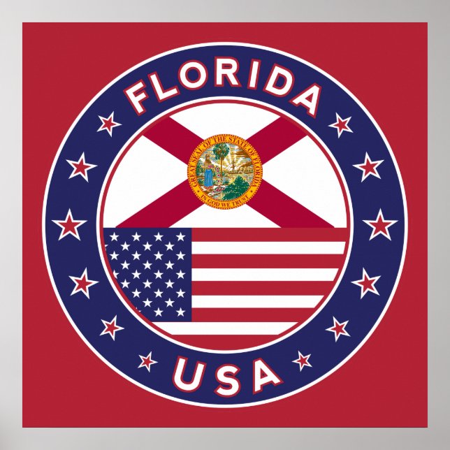 Póster Florida, poster, tamaño mediano, rojo, 60 cm (Frente)
