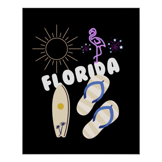 Póster florida retro vintage (Anverso)