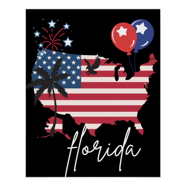 Póster florida retro vintage (Anverso)