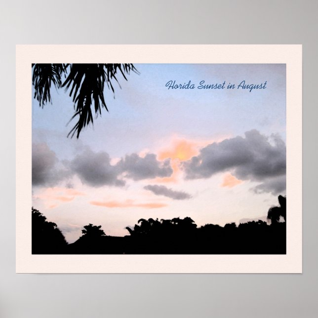 Póster Florida Sunset en agosto (Frente)