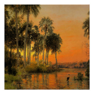 Póster Florida Sunset, pintura de Herman Herzog