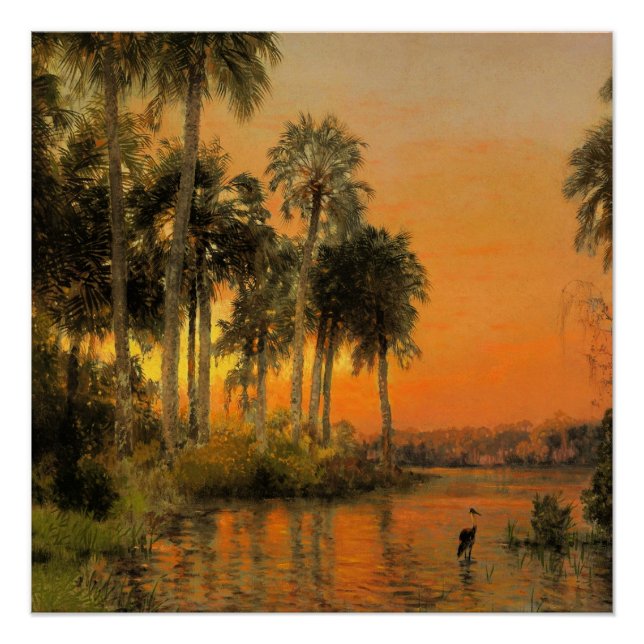 Póster Florida Sunset, pintura de Herman Herzog (Anverso)