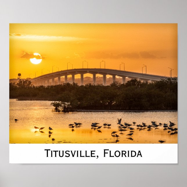 Póster Florida Sunset Travel Photography - Titusville (Frente)