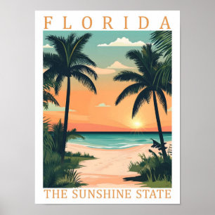 Póster Florida Sunshine State USA Travel Place