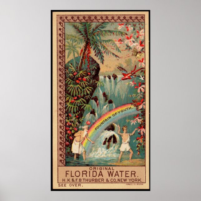 Póster Florida Water Fountain of Youth Vintage (Frente)