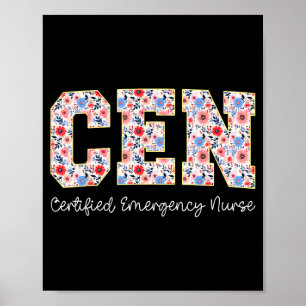 Póster Floristería de enfermera de emergencia certificada