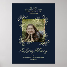 Póster Floritura Chic Letra a Mano de la Marina Funeral M