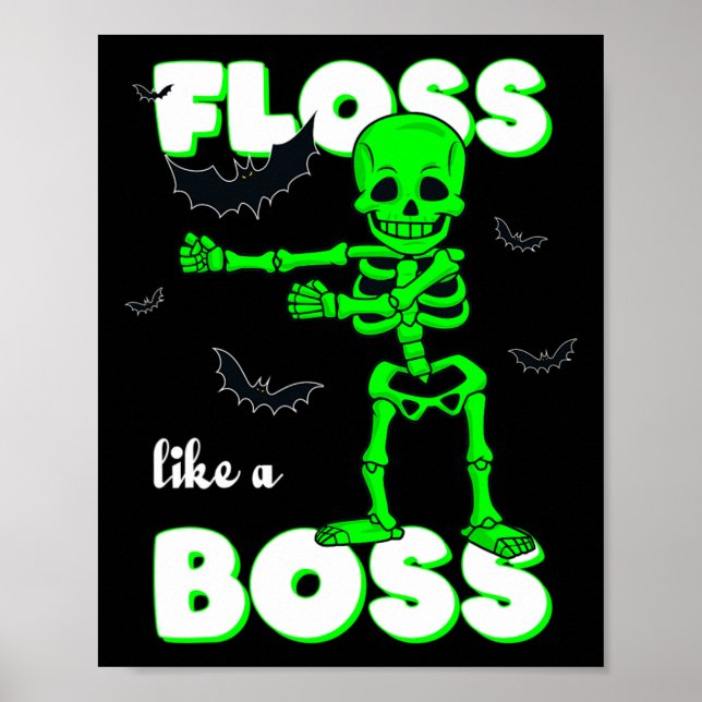 Póster Floss Como Un Bosque Skeleton Halloween Chicas Ki (Frente)
