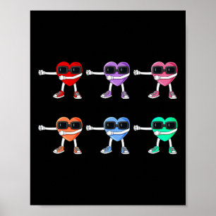 Póster Flossing Hearts Día de San Valentín Floss Como Un 