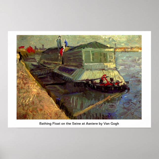 Póster Flota de baño en el Sena de Asniere por Van Gogh. (Frente)