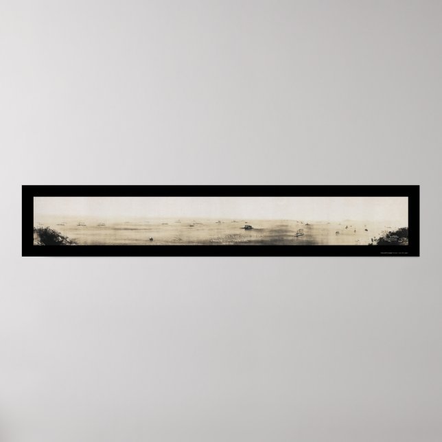 Póster Flota de la marina foto de la bahía de Panamá (Frente)