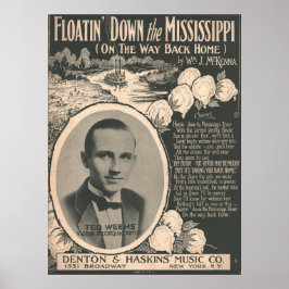 Póster Flotación en 1924 en el Mississippi