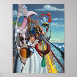 Póster Flotsam Man. Óleo sobre lienzo. Por Gary Dorking