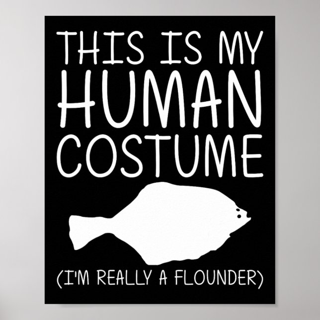 Póster Flounder Easy Halloween Human Costume Fish Di (Frente)