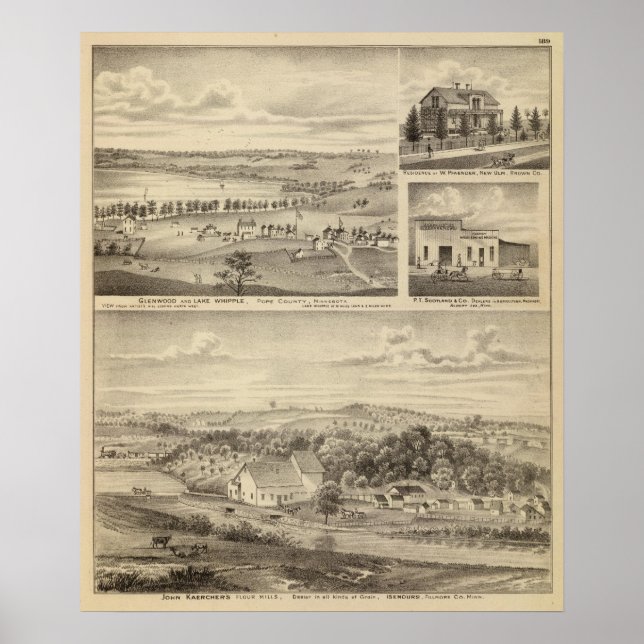 Póster Flour Mills, Isenours Glenwood, Minnesota (Frente)