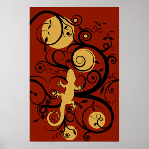 Póster Flourish del Gecko