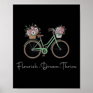 Póster Flourish Dream Thrive Floral Bike Sutil 8647 Trum