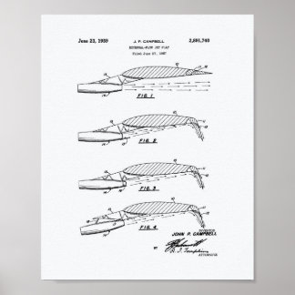 Póster Flow Jet Flap 1957 Patent Art White Paper