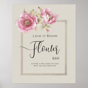 Póster FLOWER BAR para despedidas de soltera.