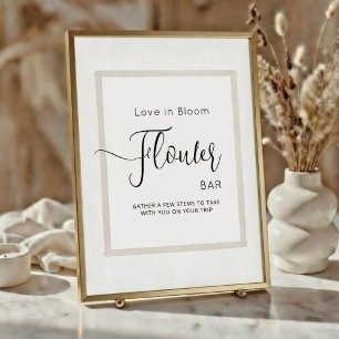 Póster FLOWER BAR para despedidas de soltera.