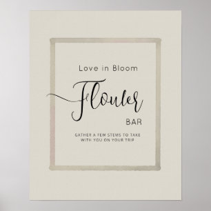 Póster FLOWER BAR para duchas nupciales. 
