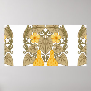 Póster Flower composition. Elements in art nouveau style,