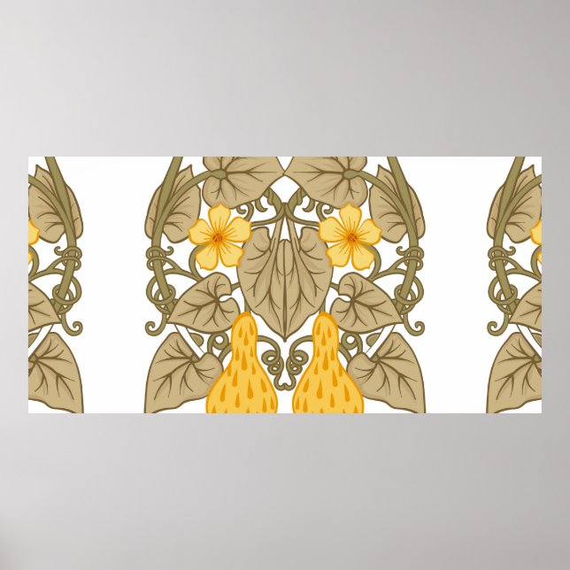 Póster Flower composition. Elements in art nouveau style, (Frente)