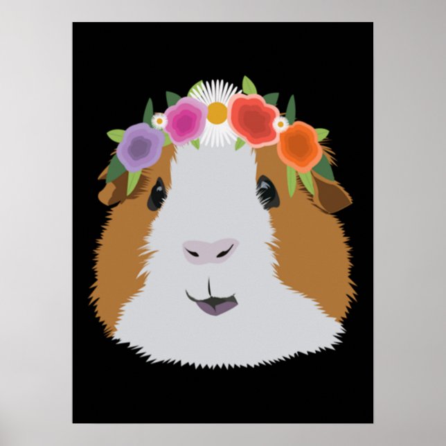 Póster Flower Crown Guinea Pig (Frente)
