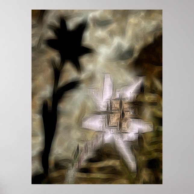 Póster flower digital effect of style "impression" (Frente)