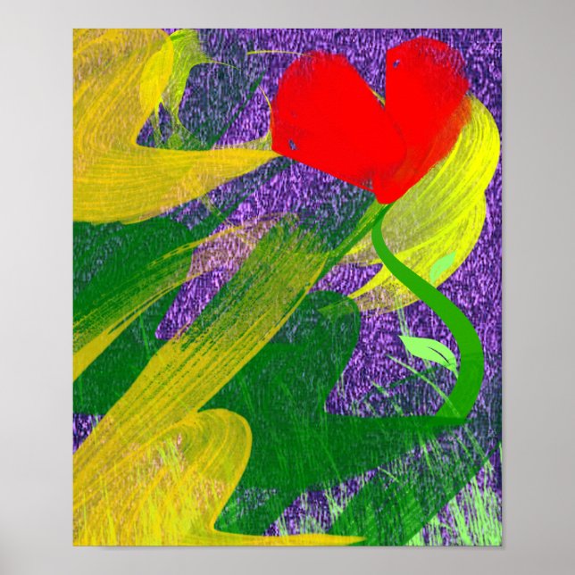 Póster Flower Garden at Twilight Print (Frente)