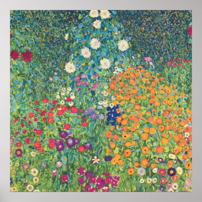 Póster Flower Garden Gustav Klimt (Frente)