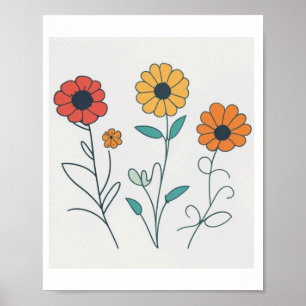 PÓSTER FLOWER HOME WALL ART