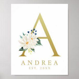 Póster Flower Letter A