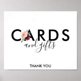 Póster Flower Lettering | Maroon Cards and Gifts Sign