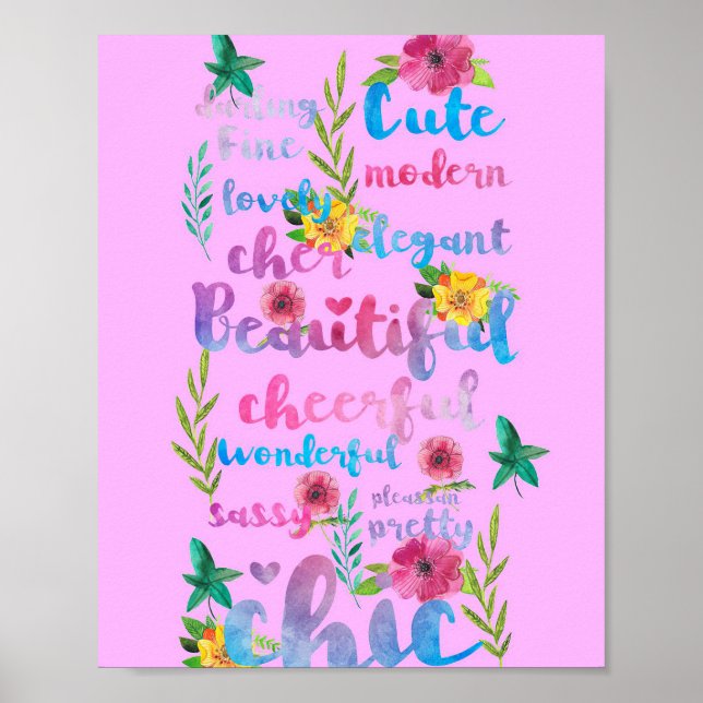 Póster Flower Lover | Flower Cute Modern Beautiful (Frente)
