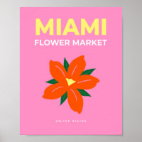 Flower Market Miami Naranja rosa Preppy Floral