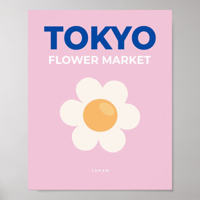 Póster Flower Market Tokyo Pink Abstract Floral (Frente)