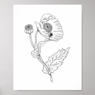 Póster Flower Minimalist Poster Paper (Matte)
