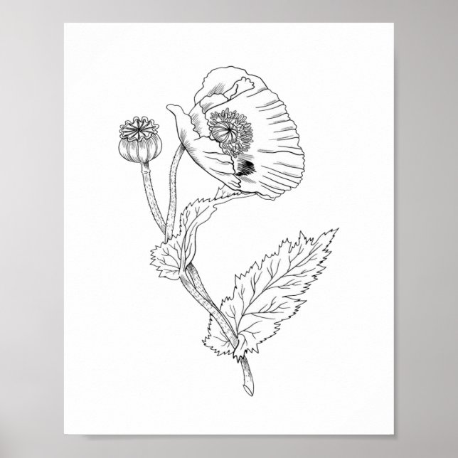 Póster Flower Minimalist Poster Paper (Matte) (Frente)